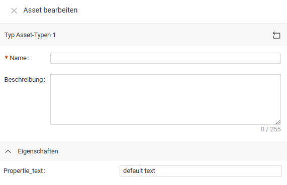 Asset benennen