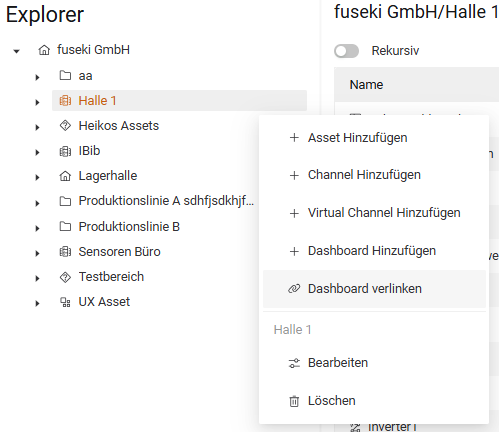 Dashboard verlinken