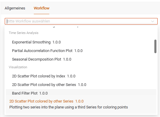 Workflow Auswahl